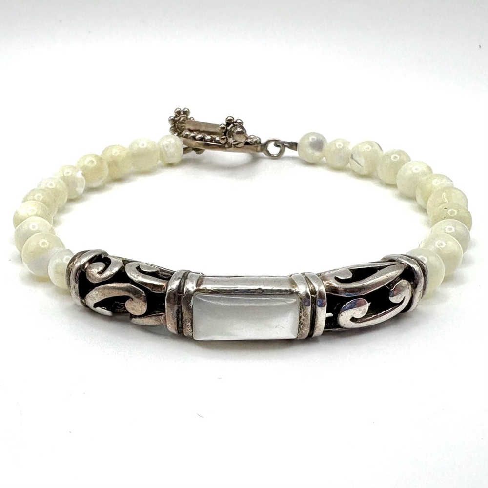 Studio Barse Mother of Pearl Sterling Silver Southwestern Toggle Bracelet